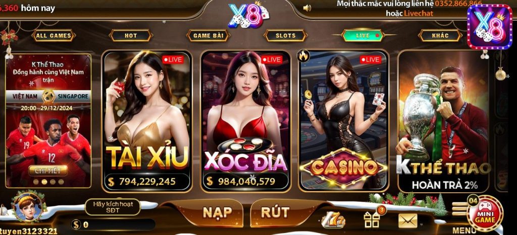 Tổng quan cổng game bài X8 - App tài xỉu uy tín hiện nay
